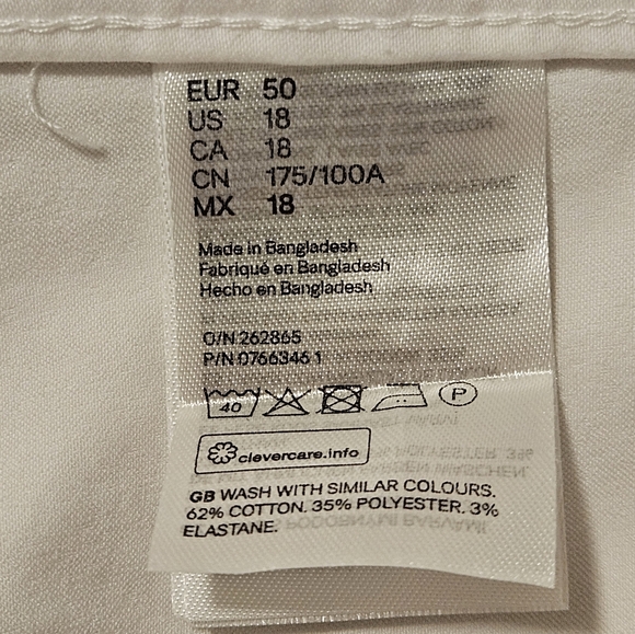 Womens white pants Pullover stretchy waist H&M plus size sz 18 - Picture 5 of 7